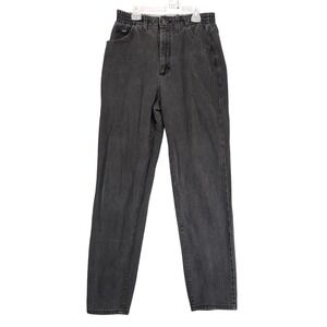 Vintage 80s Lee Black Mom Jeans Womens 8 28x29‎ High Rise c1987 USA Made Elastic